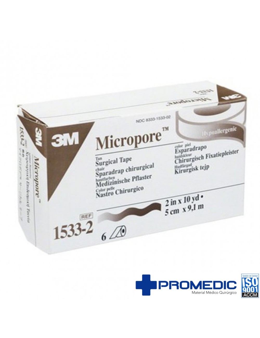 MICROPORE HIPOALERGENICO PIEL 5X10 C/6