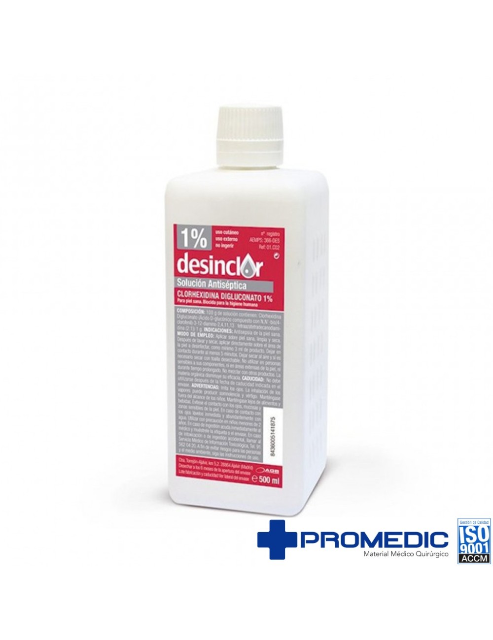 DESINCLOR CLORHEXIDINA 1% 500ML