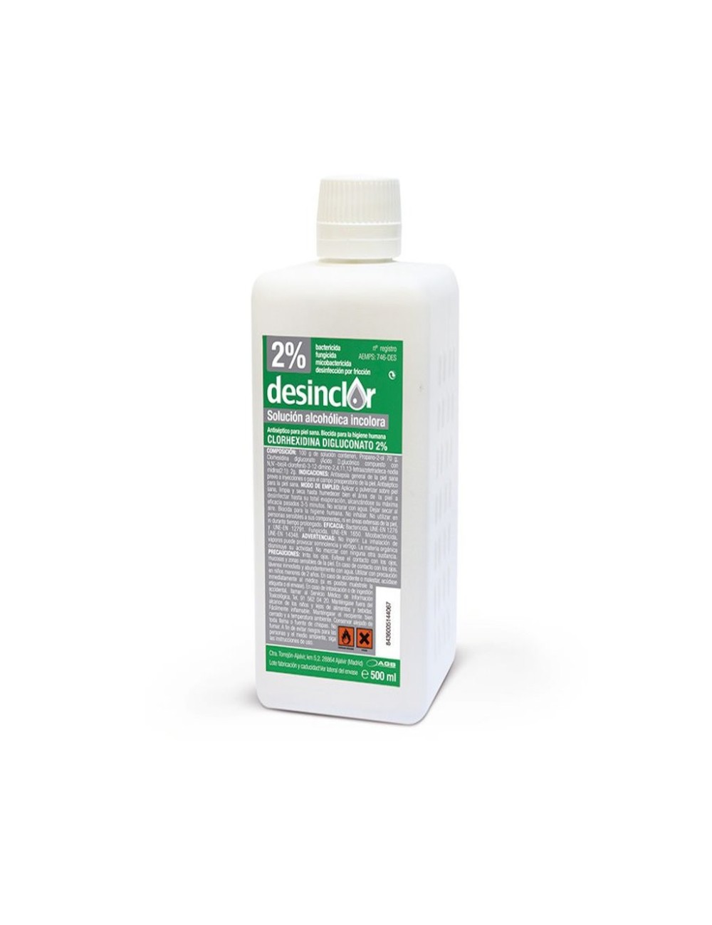DESINCLOR CLORHEXIDINA 2% 500cc INCOLORA